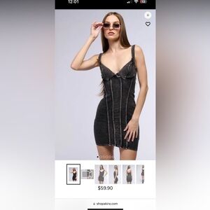 COVER STAR MINERAL WASH KNIT MINI DRESS IN GREY